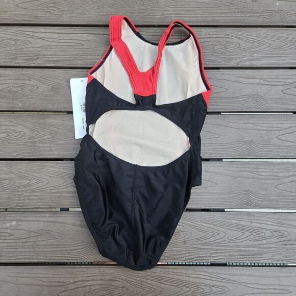 The Finals Women Girls Butterfly Back 1pc Swimsuit Red/ Black - Size 26 - Picture 2 of 3
